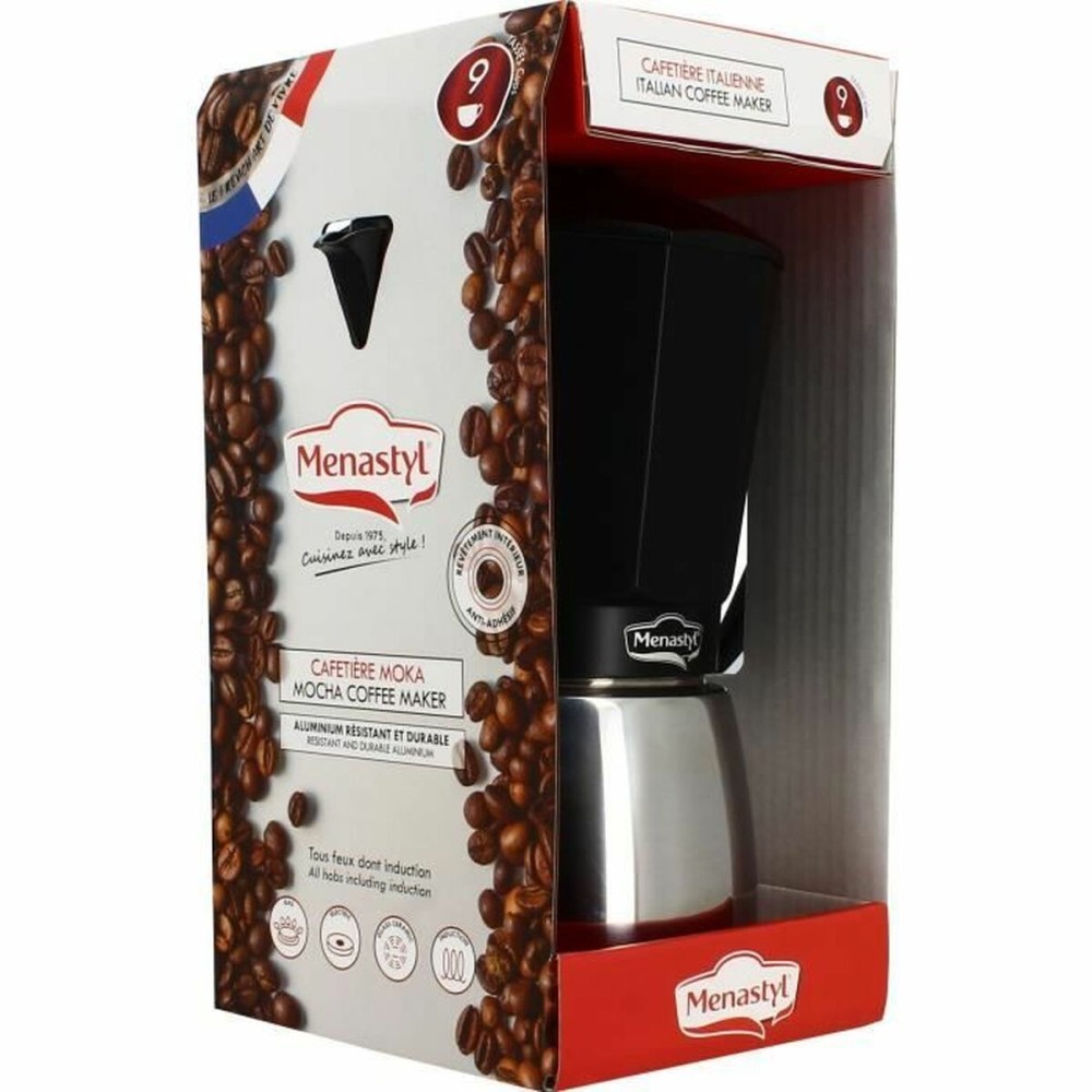 Italian Coffee Pot Menastyl Aluminium 9 Cups 6 Cups