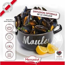 Topf Menastyl Schwarz Stahl mit Glasemaille