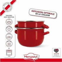 Topf Menastyl Schwarz Stahl mit Glasemaille