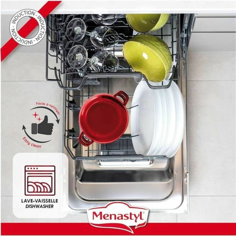 Casserole Menastyl Noir Acier émaillé vitrifié