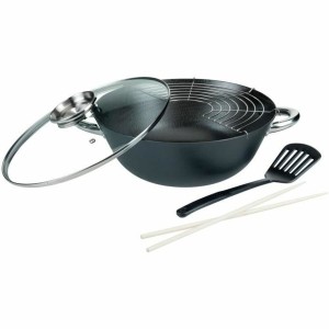 Wok Pfanne GSW Stahl Geschmiedeter Stahl Ø 32 cm 4 Stücke