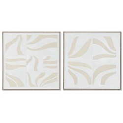 Cadre Home ESPRIT Blanc Beige Abstrait Scandinave 83 x 4,5 x 83 cm (2 Unités)