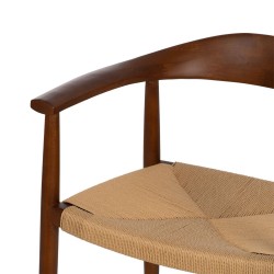 Dining Chair Brown Natural 42,7 x 54,8 x 77,5 cm