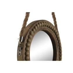 Wall mirror Home ESPRIT Brown Wood Rope Colonial Balls 28 x 4 x 61 cm