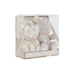 Coffret Bébé Home ESPRIT Bleu Beige Rose Polyester (3 Unités)