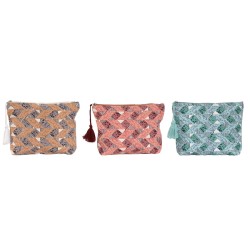 Nécessaire de Voyage Home ESPRIT Marron Turquoise Corail 25 x 5 x 20 cm (3 Unités)