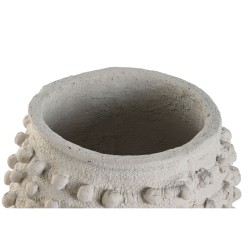 Cache-pot Home ESPRIT Blanc Gris clair Ciment 36 x 36 x 36 cm