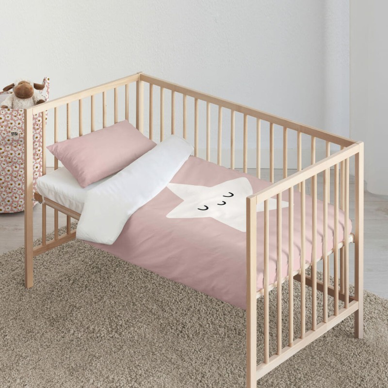 Parure de couette Kids&Cotton Nadir Rose 100 x 120 cm