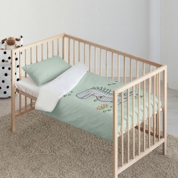 Parure de couette Kids&Cotton Italo Big Menthe 100 x 120 cm