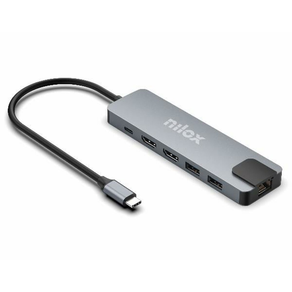 Hub USB Nilox NXDSUSBC08 Grau