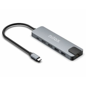 Hub USB Nilox NXDSUSBC08 Grau