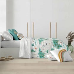 Housse de Couette Kids&Cotton Mapamundi Multicouleur 140 x 200 cm Mappemonde