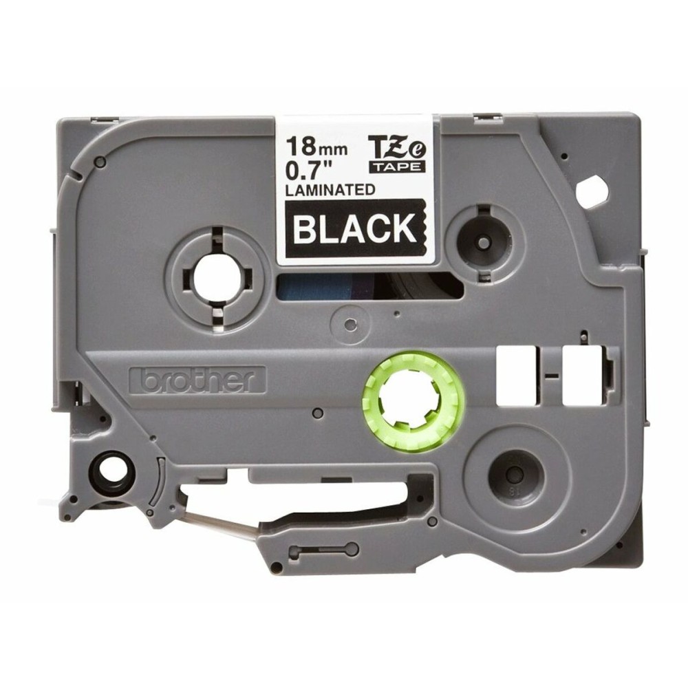 Ruban Laminé pour Etiqueteuses Brother TZE345 Blanc/Noir 18mm