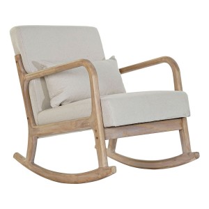 Sessel DKD Home Decor Beige natürlich Kautschukholz Sixties 66 x 85 x 81 cm