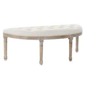 Hocker DKD Home Decor Beige natürlich Kautschukholz Kunststoff 125 x 43 x 48 cm