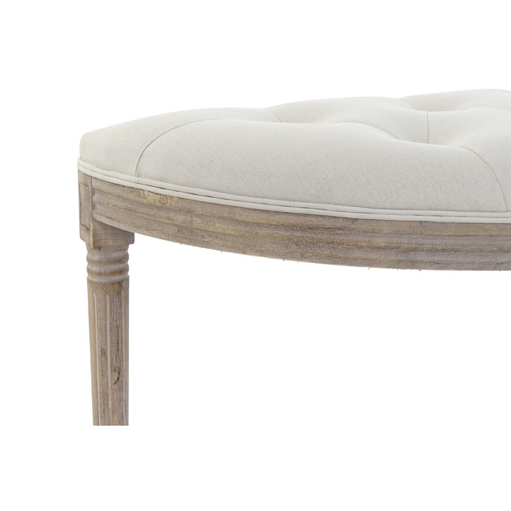 Hocker DKD Home Decor Beige natürlich Kautschukholz Kunststoff 125 x 43 x 48 cm