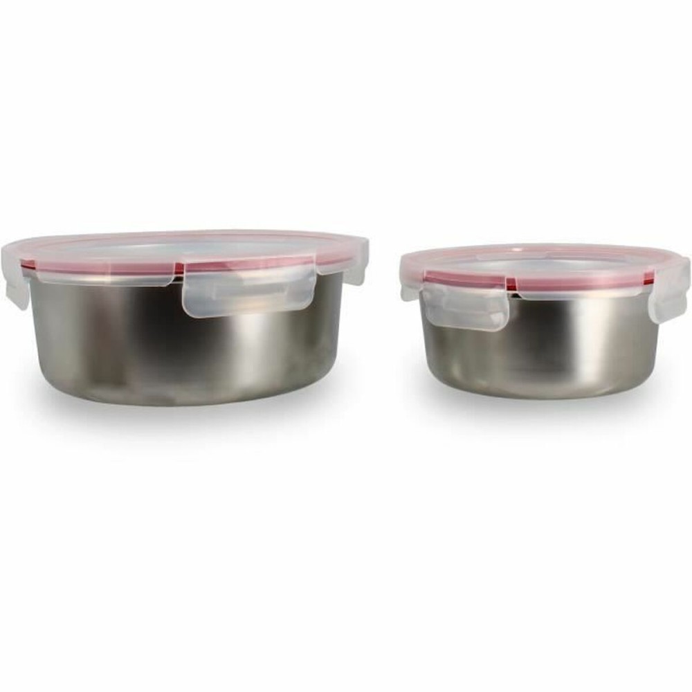 Food Preservation Container Menastyl Silver Circular (2 Units)