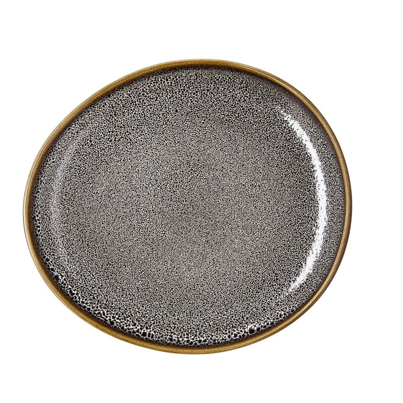 Assiette plate Ariane Jaguar Freckles Marron Céramique Oblongue 25 cm (8 Unités)