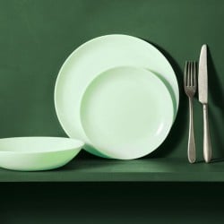 Assiette plate Luminarc Diwali Paradise Vert verre 25 cm (24 Unités)