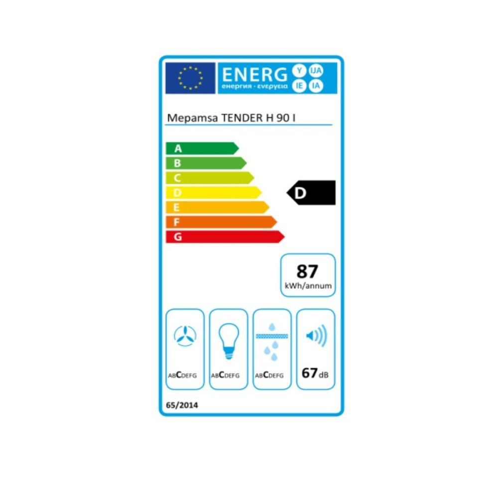 Hotte standard Mepamsa 110.0270.808 90 cm 705 m3/h 800W C Acier