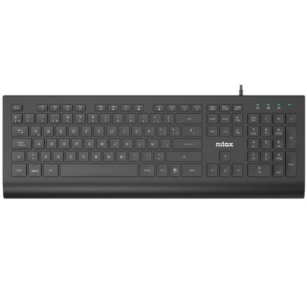 Tastatur Nilox NXKBE000014 Schwarz Qwerty Spanisch