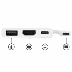 Adaptateur USB-C Startech CDP2HDUACPW Blanc 4K Ultra HD