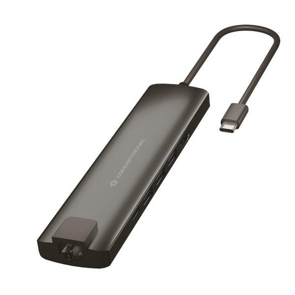 Hub USB Conceptronic 110515507101 Aluminium Grau 9 in 1