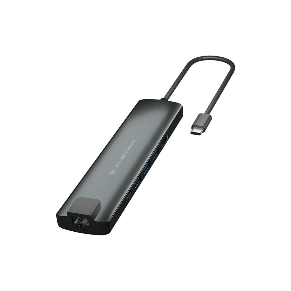 Hub USB Conceptronic 110515507101 Aluminium Grau 9 in 1