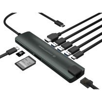 Hub USB Conceptronic 110515507101 Aluminium Grau 9 in 1