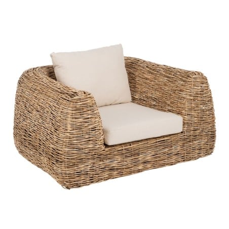 Armchair Natural Rattan Foam 111 x 97 x 63 cm