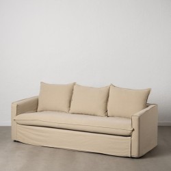 3-Seater Sofa Beige 220 x 95 x 90 cm