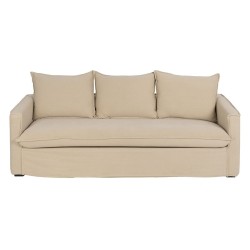 3-Seater Sofa Beige 220 x 95 x 90 cm