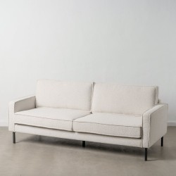 Dreisitzer-Sofa 213 x 87 x 90 cm Weiß Metall