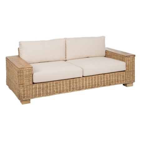 Garden sofa Natural Mango wood Foam Natural Fibre 198 x 88 x 67 cm