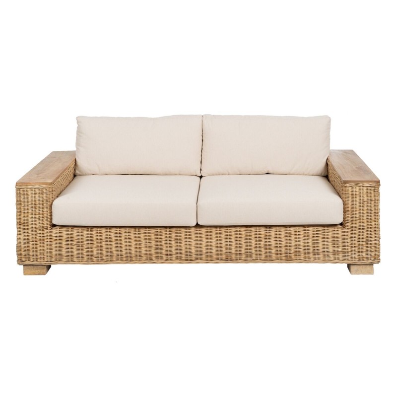 Garden sofa Natural Mango wood Foam Natural Fibre 198 x 88 x 67 cm