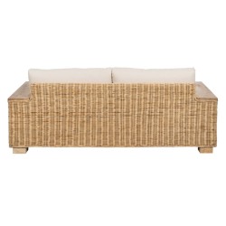 Garden sofa Natural Mango wood Foam Natural Fibre 198 x 88 x 67 cm