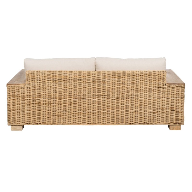 Garden sofa Natural Mango wood Foam Natural Fibre 198 x 88 x 67 cm