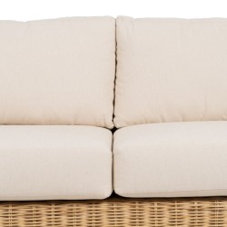 Garden sofa Natural Mango wood Foam Natural Fibre 198 x 88 x 67 cm