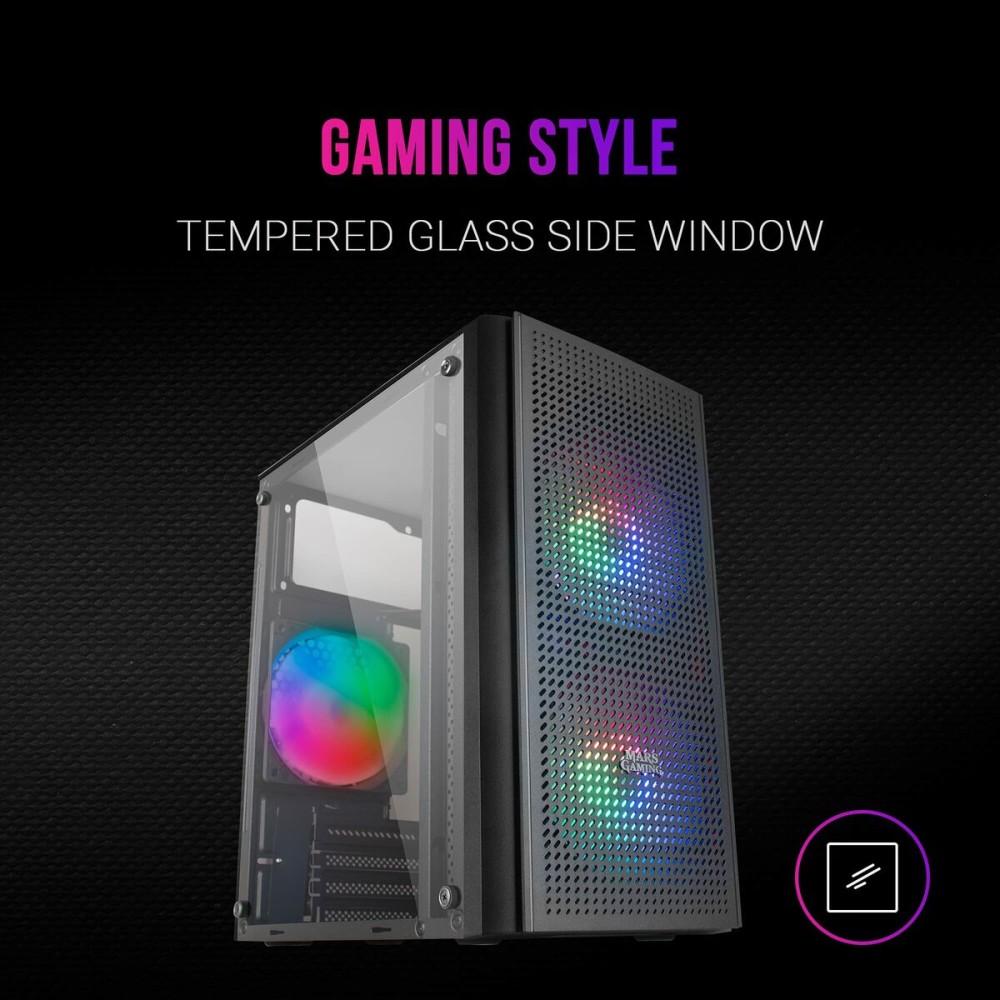 ATX Semi-Tower Gehäuse Mars Gaming MC300 Schwarz LED RGB RGB mATX