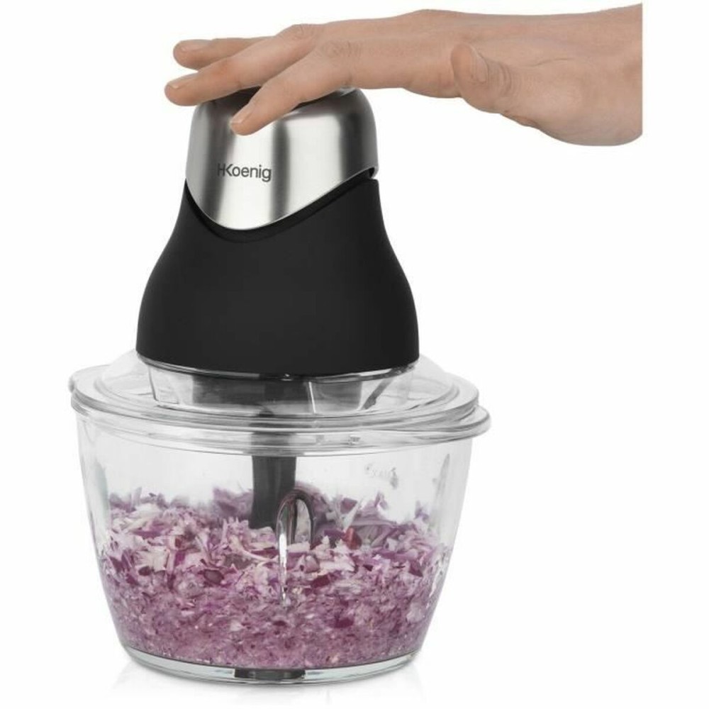 Zerkleinerer Hkoenig LEO8 Schwarz Chrom Glas Edelstahl 1 L