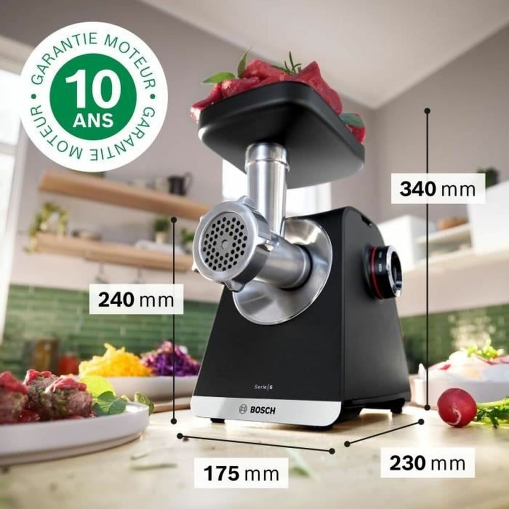 Zerkleinerer BOSCH Serie 6 MFWS660B Schwarz Metall Edelstahl Kunststoff 500 W