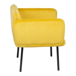 Armchair Yellow Black 100 % polyester 76 x 64 x 77 cm