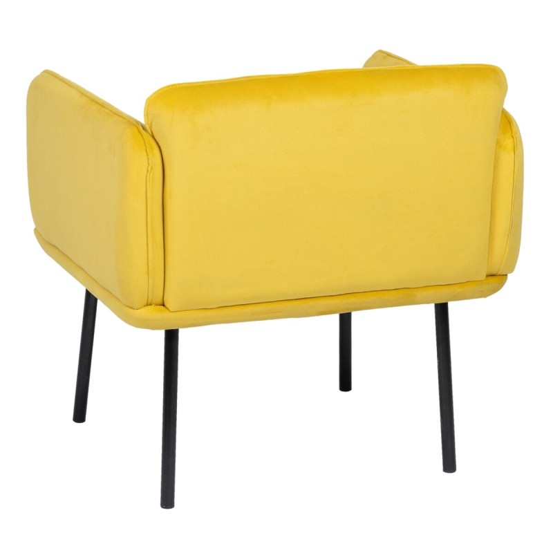 Fauteuil Jaune Noir 100 % polyester 76 x 64 x 77 cm