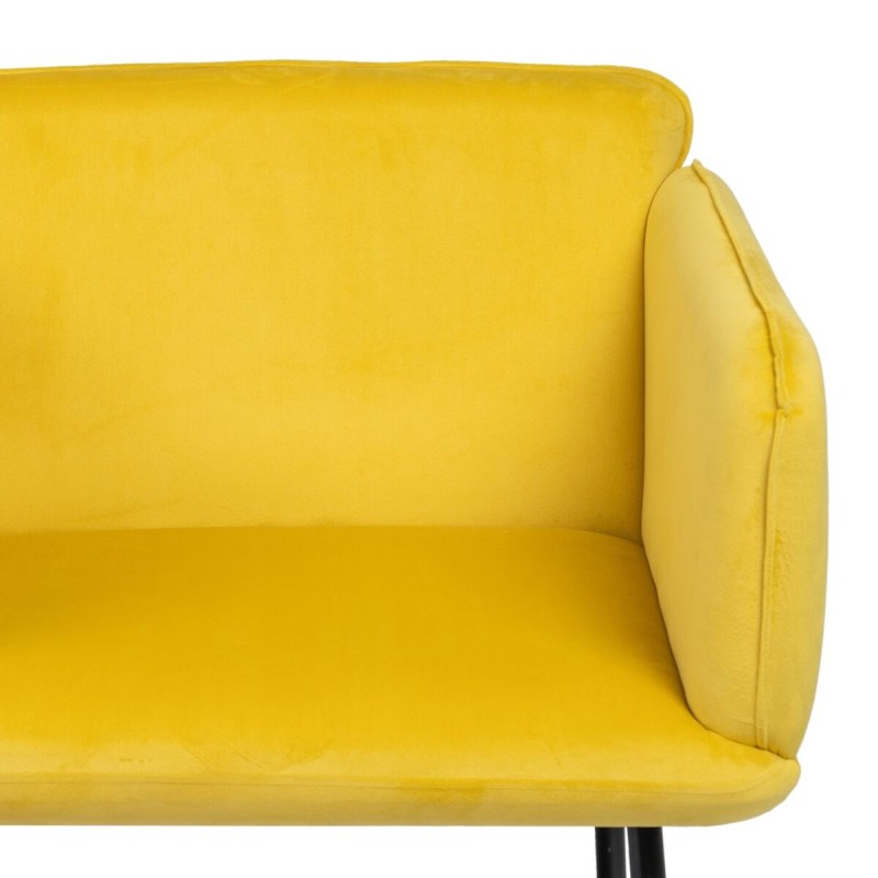 Armchair Yellow Black 100 % polyester 76 x 64 x 77 cm