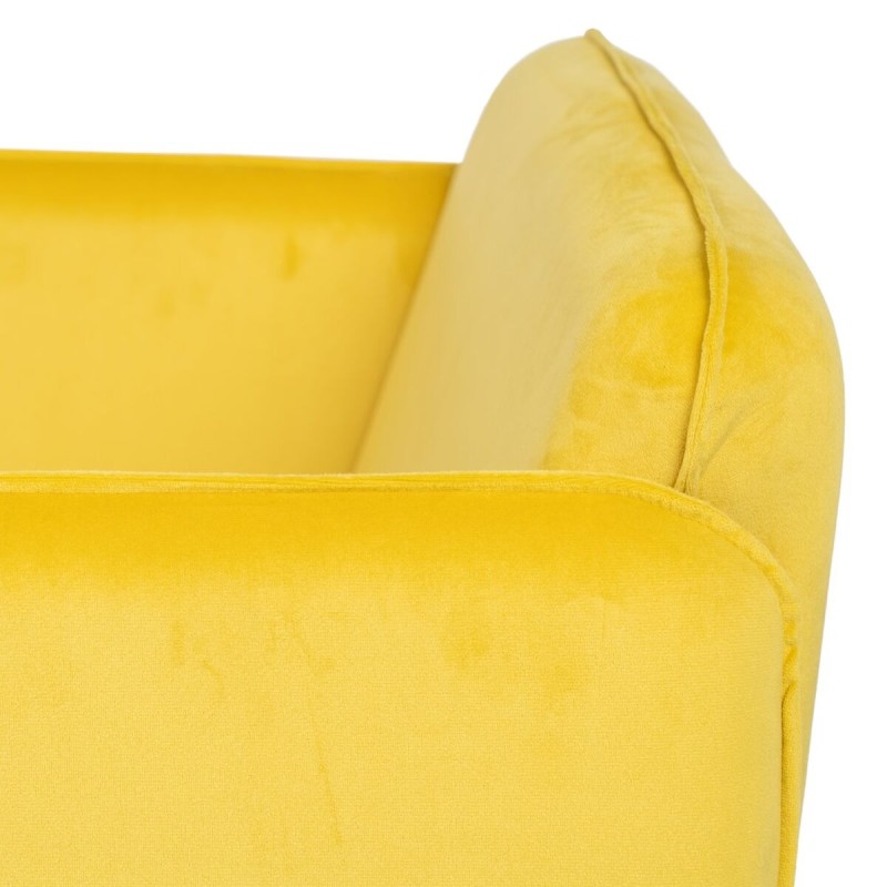 Armchair Yellow Black 100 % polyester 76 x 64 x 77 cm