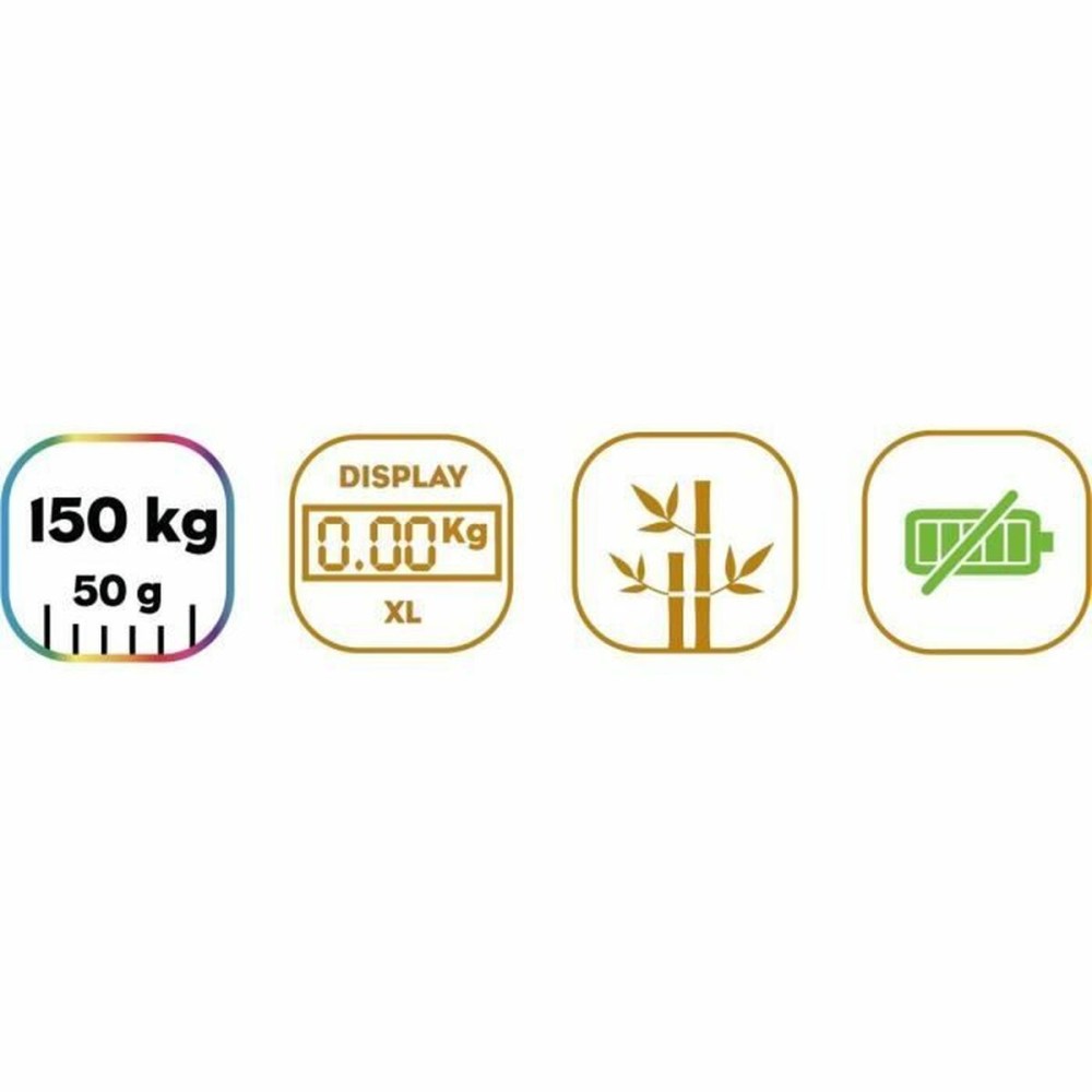 Digital Bathroom Scales Little Balance Automática Kinetic Bamboo