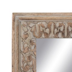 Miroir sur Pied Blanc Naturel Verre Bois de manguier Bois MDF Vertical 48,26 x 7 x 183 cm