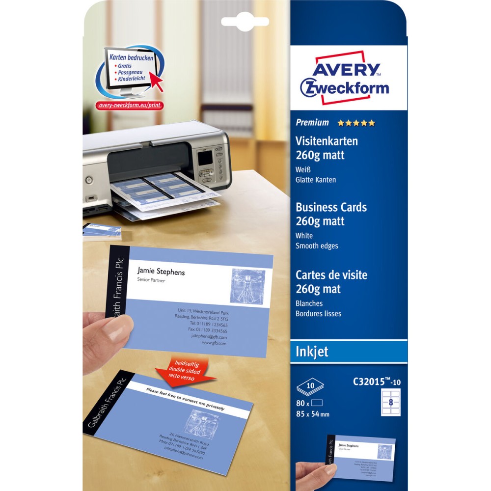 Thermopapierrolle Avery C32015-10E Weiß (10 Stück)