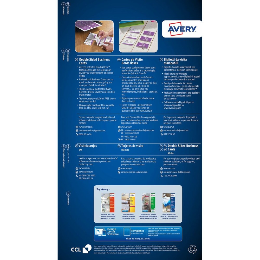Rouleau de Papier Thermique Avery C32015-10E Blanc (10 Unités)