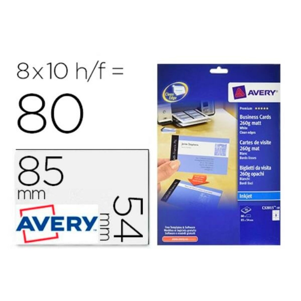 Rouleau de Papier Thermique Avery C32015-10E Blanc (10 Unités)